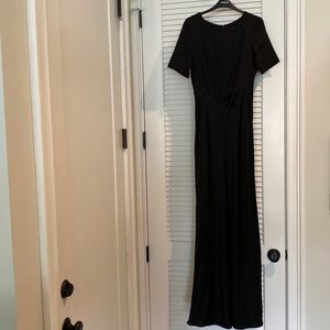 Full length black satin Topshop dress. Worn twice. Great condition.